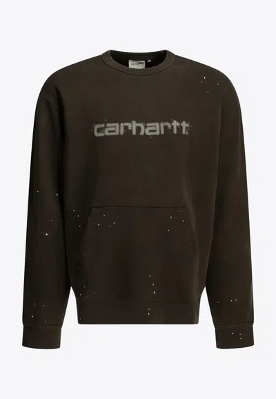 Carhartt Painter Logo Sweatshirt In Brown