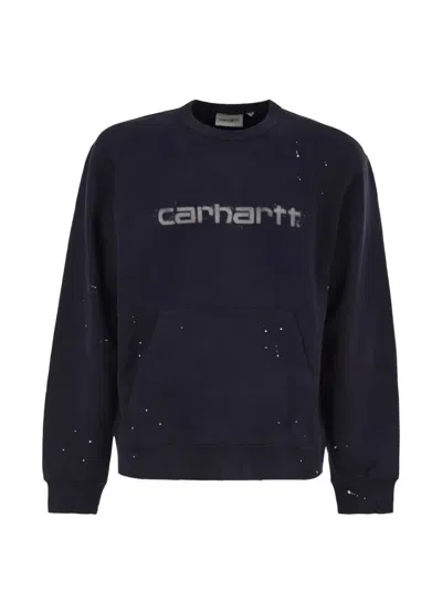 Carhartt Painter Logo-print Sweatshirt In Blue