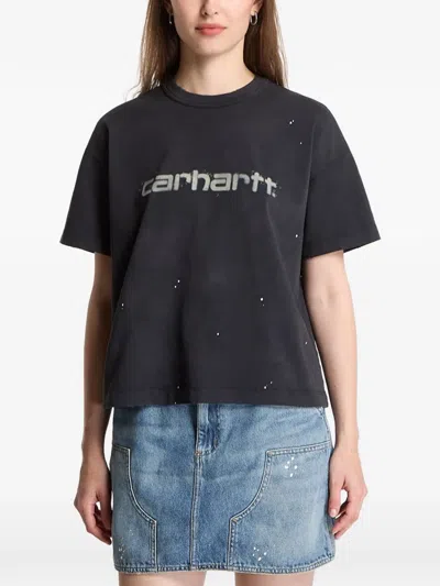 Carhartt Painter Splatter-effect Logo-print T-shirt In Black