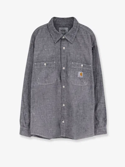 Carhartt Painter Used Effect Cotton Shirt In Gray
