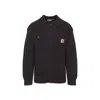 Carhartt Knit Jacket With Collared Design And Pockets In Brown