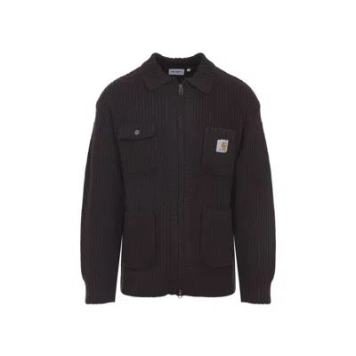 CARHARTT PALISANDER BROWN CHRONE KNIT JACKET