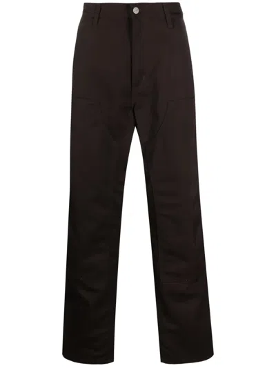 Carhartt Panelled Twill Tapered-leg Trousers In Brown