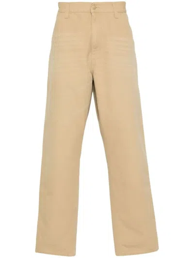 Carhartt Single Knee Mid-rise Straight-leg Trousers In Beige