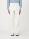 Carhartt Solid Color Newcomb Casualpants With Logoed Button In White