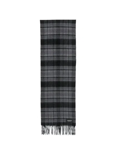 Carhartt Parson Check-pattern Scarf In Blue