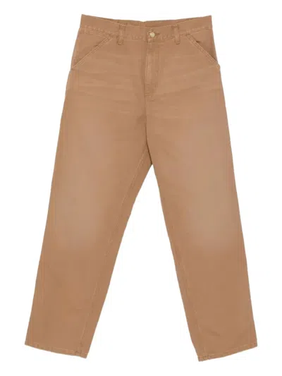 Carhartt Patch Detail Trousers In Brown