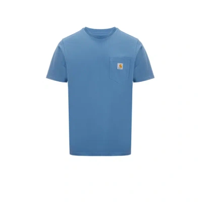Carhartt Patchwork-effect Cotton T-shirt In Blue