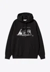 Carhartt Wip Pepe Friends Black Hooded Sweatshirt In Black