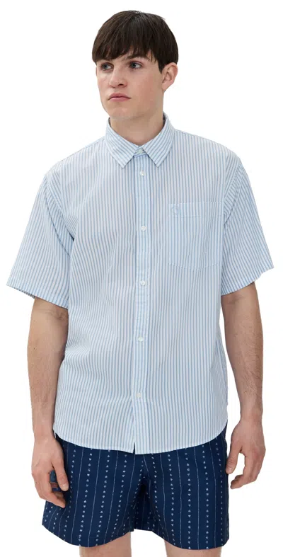 Carhartt White Point Collar Striped Shirt In Multicolour