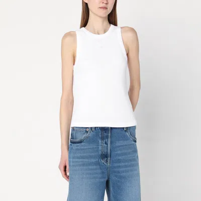 Carhartt Philips Ribbed Knit Logo Tank Top In White