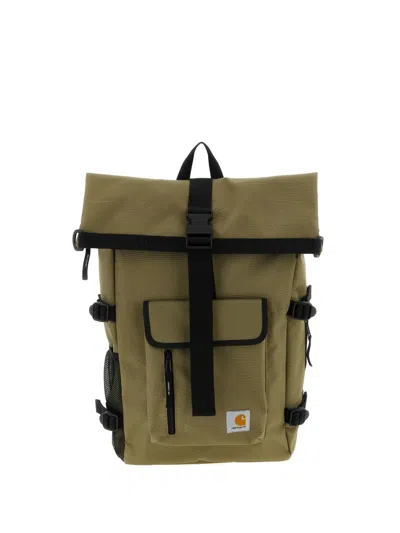 Carhartt Philis Logo-patch Backpack In Green
