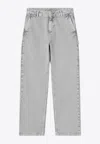 Carhartt Straight Leg Trousers With Side And Back Pockets In Gray