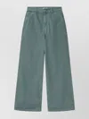 Carhartt Pine Silver Wide-leg Trousers With Belt Loops In Blue