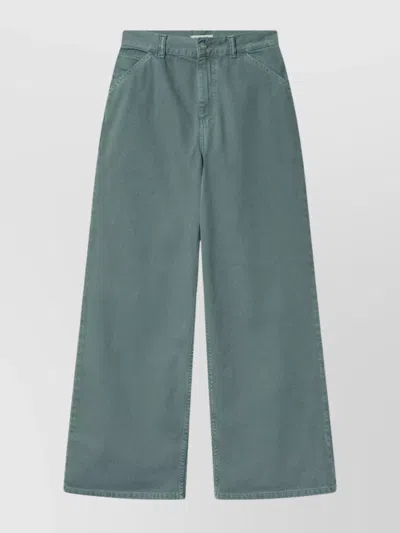 CARHARTT PINE SILVER WIDE-LEG TROUSERS WITH BELT LOOPS