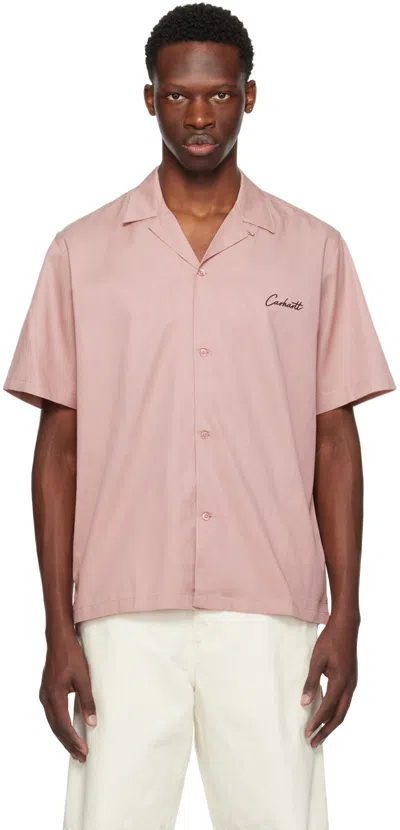 Carhartt Pink Delray Shirt In Glassy Pink & Black