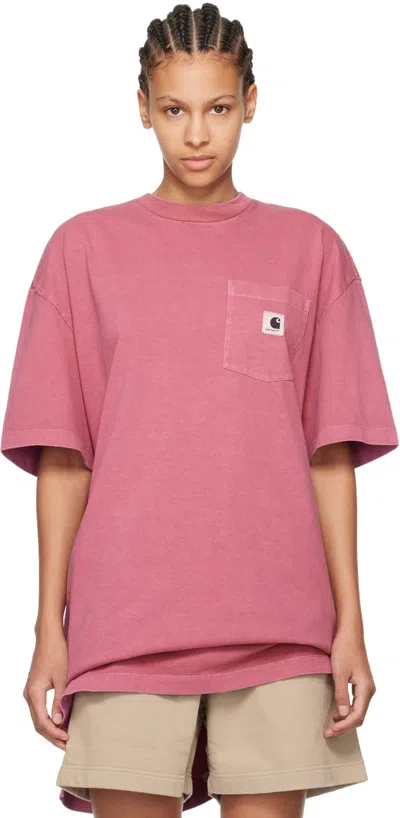 Carhartt Pink Nelson Grand T-shirt In Magenta Garment Dyed