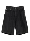 Carhartt Work In Progress Rylan Loose Fit Stripe Cotton Denim Shorts In Black