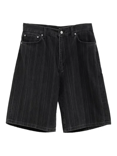 Carhartt Pinstripe Denim Shorts In Black