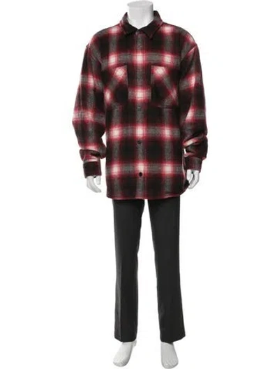 Pre-owned Carhartt Plaid Print Coat In Red