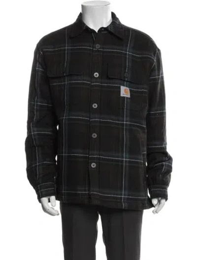 Pre-owned Carhartt Plaid Print Jacket In Black