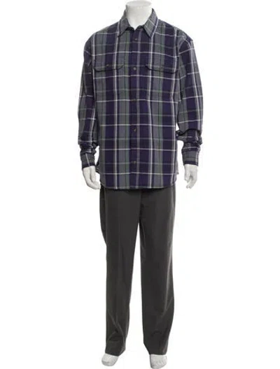 Pre-owned Carhartt Plaid Print Long Sleeve Shirt W/ Tags In Blue