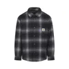 Carhartt Plaid Wool Blend Button-up Shirt With Classic Detailing In Black