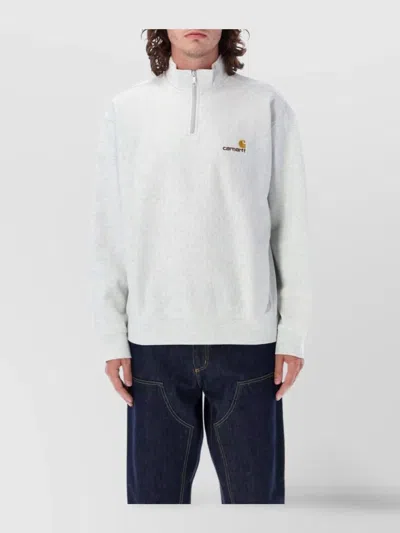 Carhartt Wip Americanscript Half-zip Fleece In Ash Heather