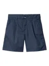 Carhartt Pleated Cotton Shorts In Blue