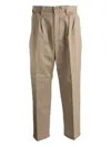 Carhartt Pleated Trousers In Neutral