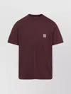 Carhartt Pocket Chest Crew Neck T-shirt In Burgundy