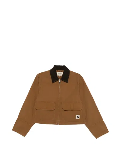 Carhartt Pocket Cropped Jacket In Brown