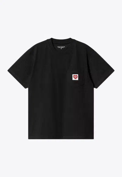 Carhartt Work In Progress Pocket Heart Organic Cotton T-shirt In Black