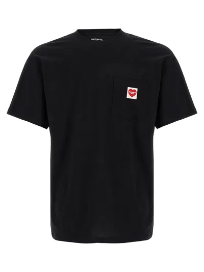 Carhartt Work In Progress Pocket Heart Organic Cotton T-shirt In Black