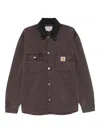 Carhartt Denim Shirt Jacket Long Sleeves In Brown