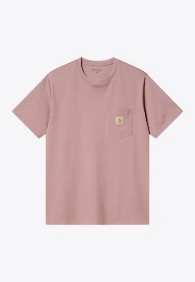 Carhartt Pocket Logo Patch T-shirt In Pink