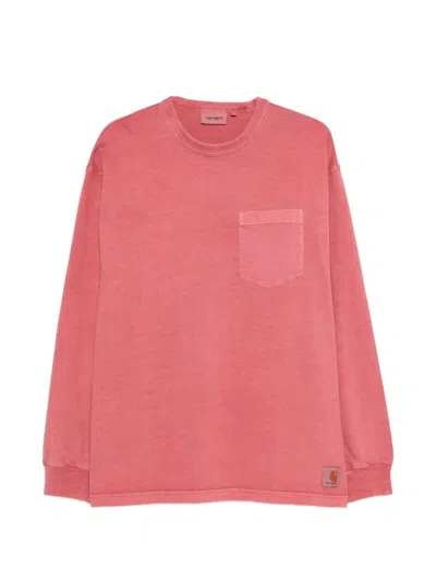 Carhartt Pocket Long-sleeve T-shirt In Pink