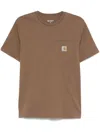 Carhartt Pocket Round Neck Short Sleeve T-shirt In Beige