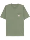 Carhartt Cotton T-shirt In Military Green With Pocket And Logo In グリーン
