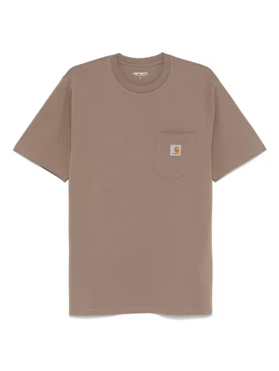 Carhartt Pocket T-shirt In Brown
