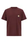 Carhartt Pocket Chest Crew Neck T-shirt In Burgundy