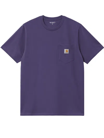 Carhartt Pocket T-shirt Men Purple In Blue