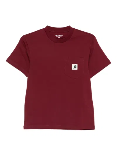 Carhartt Short Sleeve Pocket T-shirt In Burgundy