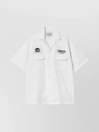 Carhartt Pocketed Graphic Print Short Sleeve Shirt In White