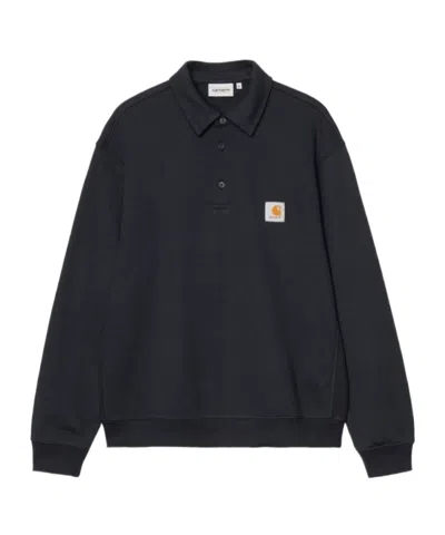 Carhartt Polo Sweatshirt In Black