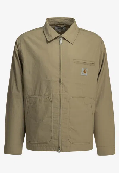 Carhartt Wip Postal Beige Polyester Cotton Overshirt Jacket In Multi