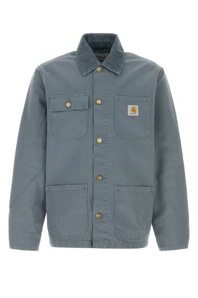 Carhartt Man Shirt Emerald Green Size Xl Organic Cotton In Blue