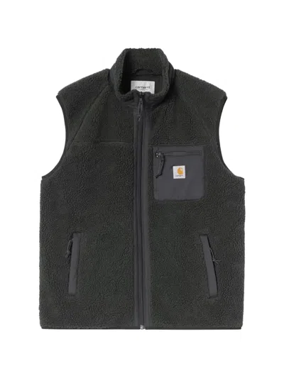 Carhartt Prentis Fleece-texture Zip-up Gilet In Black