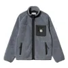 Carhartt Fleece Jacket With High Collar And Pockets In Epxx Dove Grey Black