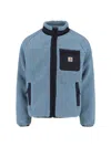 Carhartt Fleece Jacket With High Collar And Pockets In Blue